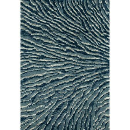 ART CARPET 4 X 6 Ft. Troy Collection Ripple Woven Area Rug, Blue 25856